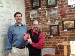 JP Cane with Bill Blume at his book launch of Gidion's Hunt.