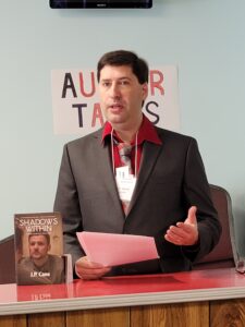 JP Cane gives a talk at the Hanover Book Expo.